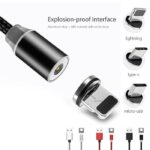 Kabel Data Magnetic 3 connector 3in1 LED Fast charge