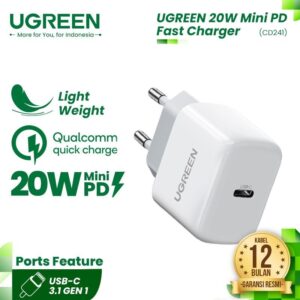 UGREEN USB Wall Charger USB-C 20W Mini PD